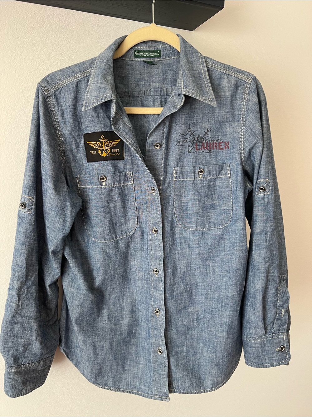 Vintage Lauren Ralph Lauren Nautical Denim Shirt size M